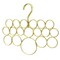mDesign Metal Vertical Hanging Scarf Holder Organizer, 18 Ring Loops, Gold/Brass